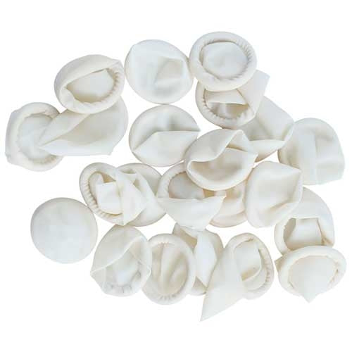 WHITE LATEX THIMBLES - 100 units