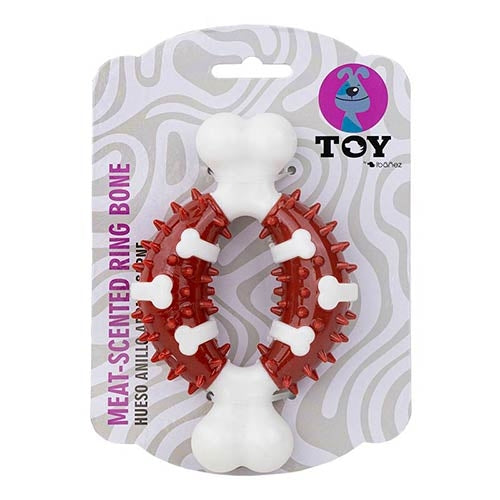 MEAT SCENTED RING BONE TOY - 12 x 7 cm