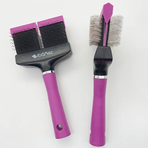 FLEXIBLE DOUBLE SIDED SLICKER BRUSH