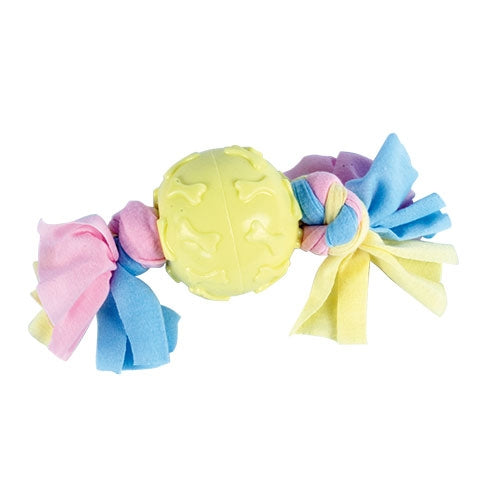 KNOTS BALL TPR TOY WITH RAG ROPE - 20 x 6 cm