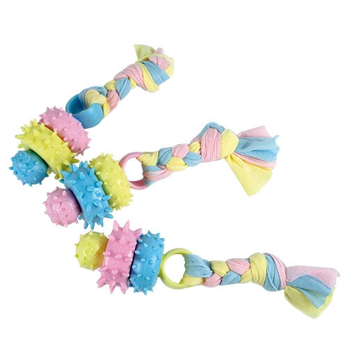 WHEELS TPR TOY WITH RAG ROPE - 20 x 5.8 cm