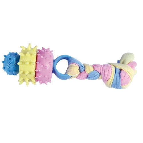 WHEELS TPR TOY WITH RAG ROPE - 20 x 5.8 cm