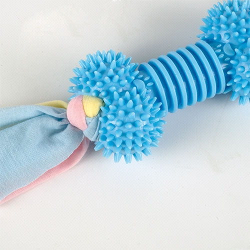 BONE TPR TOY WITH RAG ROPE - 39 x 6.5 cm