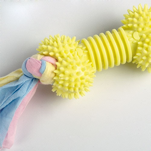 BONE TPR TOY WITH RAG ROPE - 39 x 6.5 cm