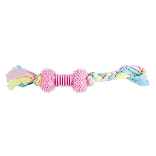 BONE TPR TOY WITH RAG ROPE - 39 x 6.5 cm