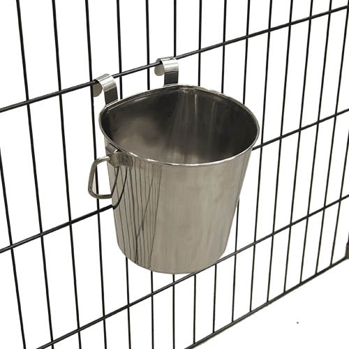 BUCKET STAINLESS STEEL FEEDER FOR CAGE