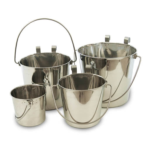 BUCKET STAINLESS STEEL FEEDER FOR CAGE