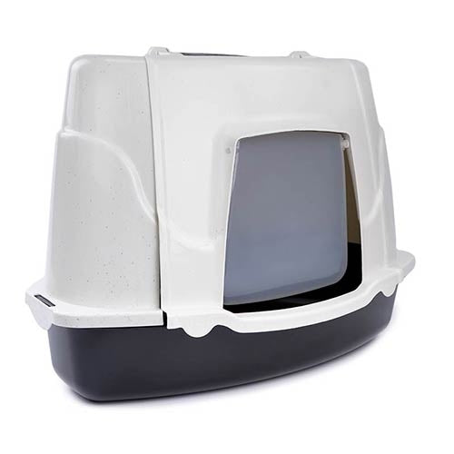 TRIANGULAR HINGED DOOR LITTER BOX - 56 x 43 x 40 cm