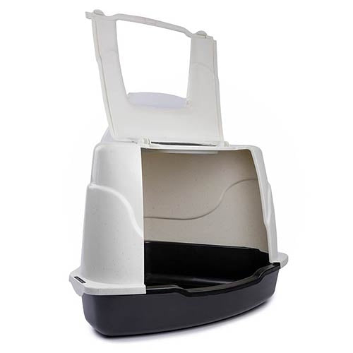 TRIANGULAR HINGED DOOR LITTER BOX - 56 x 43 x 40 cm