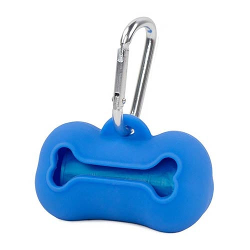 SILICONE BONE POOP BAG DISPENSER
