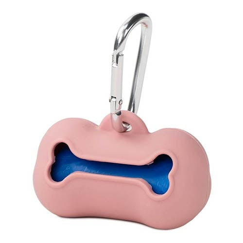 SILICONE BONE POOP BAG DISPENSER