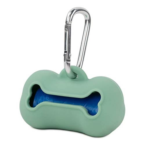 SILICONE BONE POOP BAG DISPENSER