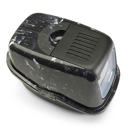 NESTOR HINGED DOOR LITTER BOX - MARBLE BLACK - 56 x 39 x 38.5 cm