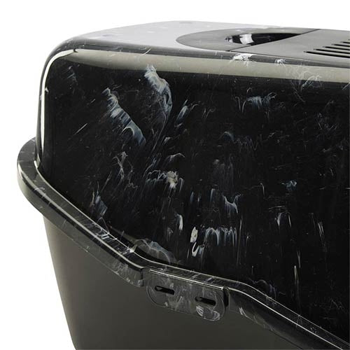 NESTOR HINGED DOOR LITTER BOX - MARBLE BLACK - 56 x 39 x 38.5 cm