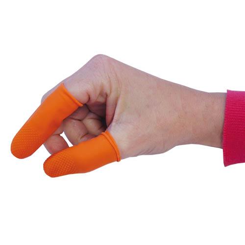 ORANGE LATEX THIMBLES - 25 units
