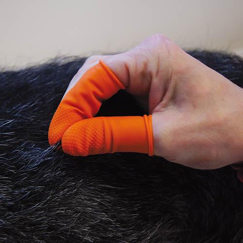 ORANGE LATEX THIMBLES - 25 units