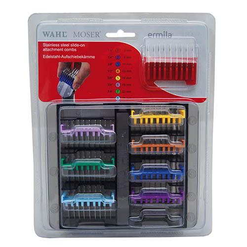 WAHL MOTIVA, CREATIVA AND MOSER ARCO PACK OF 8 METAL COMBS